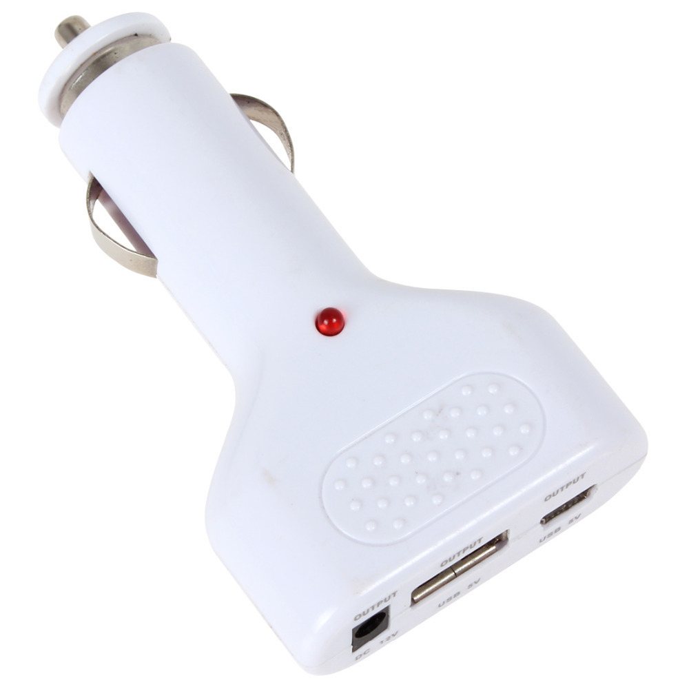 3pcs! 3 in 1 12v usb / micro usb port car charger adapter auto adaptor with red led indicator light for ipad iphone smart phone