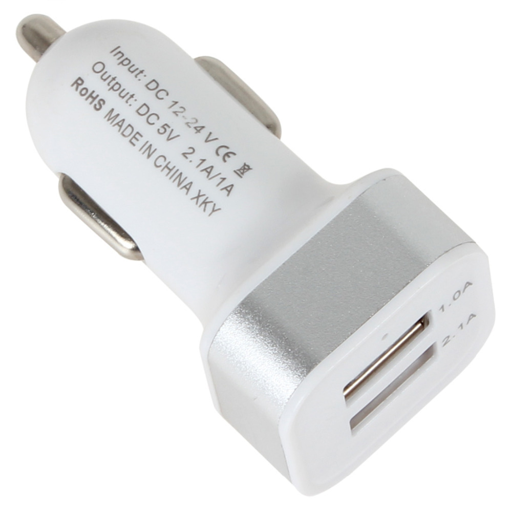 3pcs! mini 5v 2.1a dual usb 2 port car charger adapter auto car charger adaptor for iphone 5s / 5c / 5 / 4 / samsung / htc