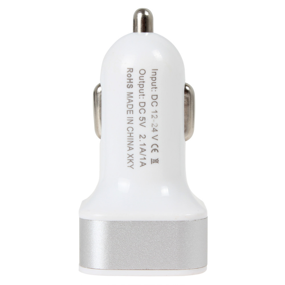 3pcs! mini 5v 2.1a dual usb 2 port car charger adapter auto car charger adaptor for iphone 5s / 5c / 5 / 4 / samsung / htc