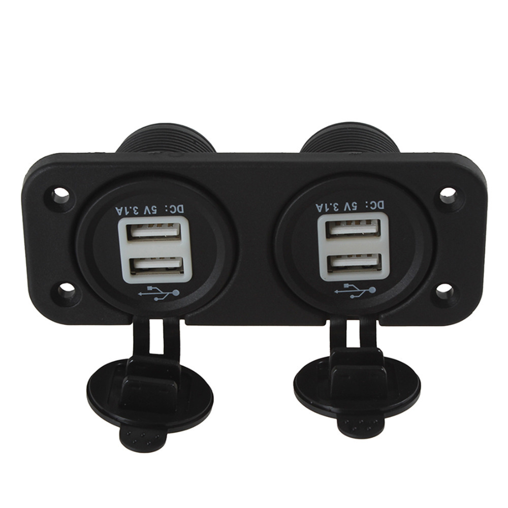 5v 3.1a universal waterproof luminous led 4 usb port motorcycle power supply socket splitter charger adapter for phone mp3 gps