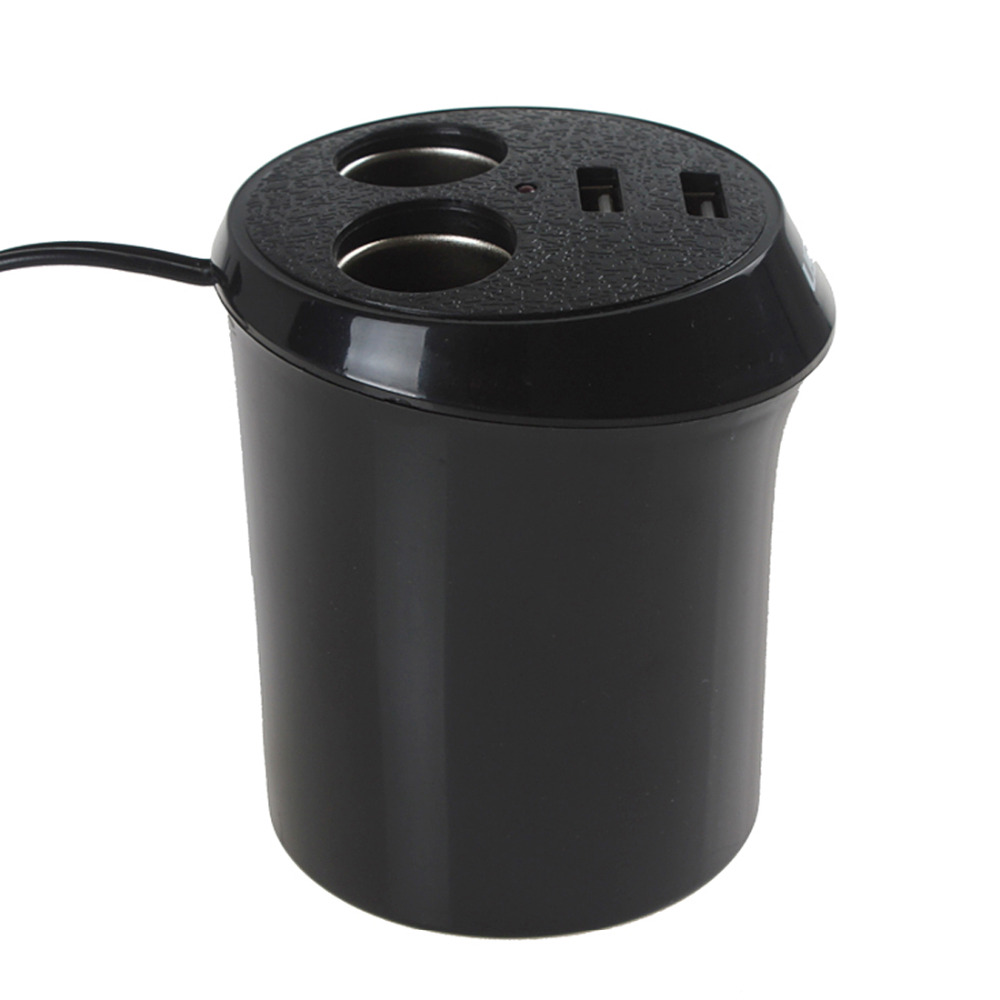 black 12v dual usb port 2 sockets car cigarette lighter charger auto power adapter splitter for phone ipod mp3 pda