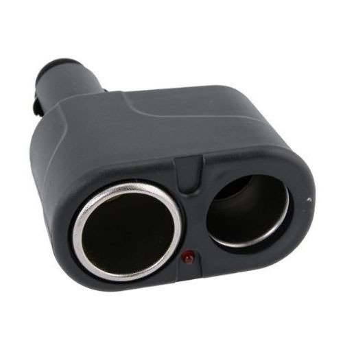 black mini auto car cigarette lighter socket plug cigarette charger 2 way splitter adapter