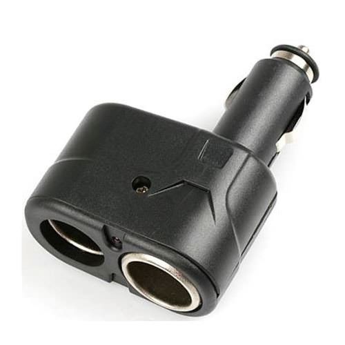 black mini auto car cigarette lighter socket plug cigarette charger 2 way splitter adapter