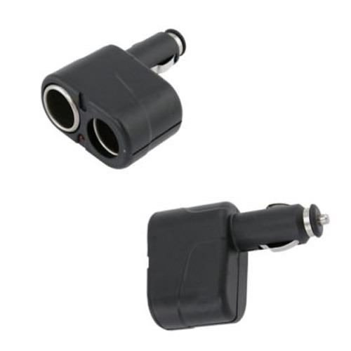 black mini auto car cigarette lighter socket plug cigarette charger 2 way splitter adapter