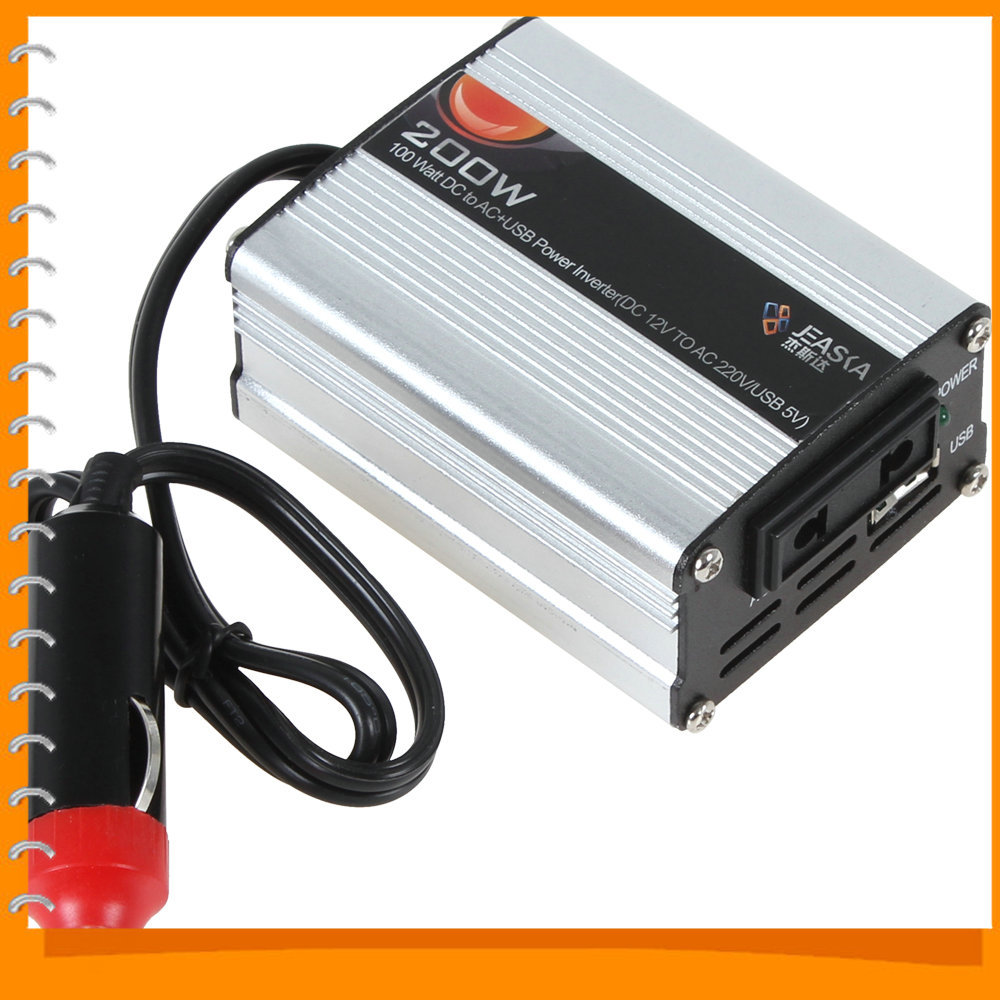 dc 12v to ac 220v / usb 5v 200w car power inverter adapter auto car power converter adaptor automatic thermal shutdown dc 12v to ac 220v / usb 5v 200w car power inverter adapter auto car power converter adaptor automatic thermal shutdown