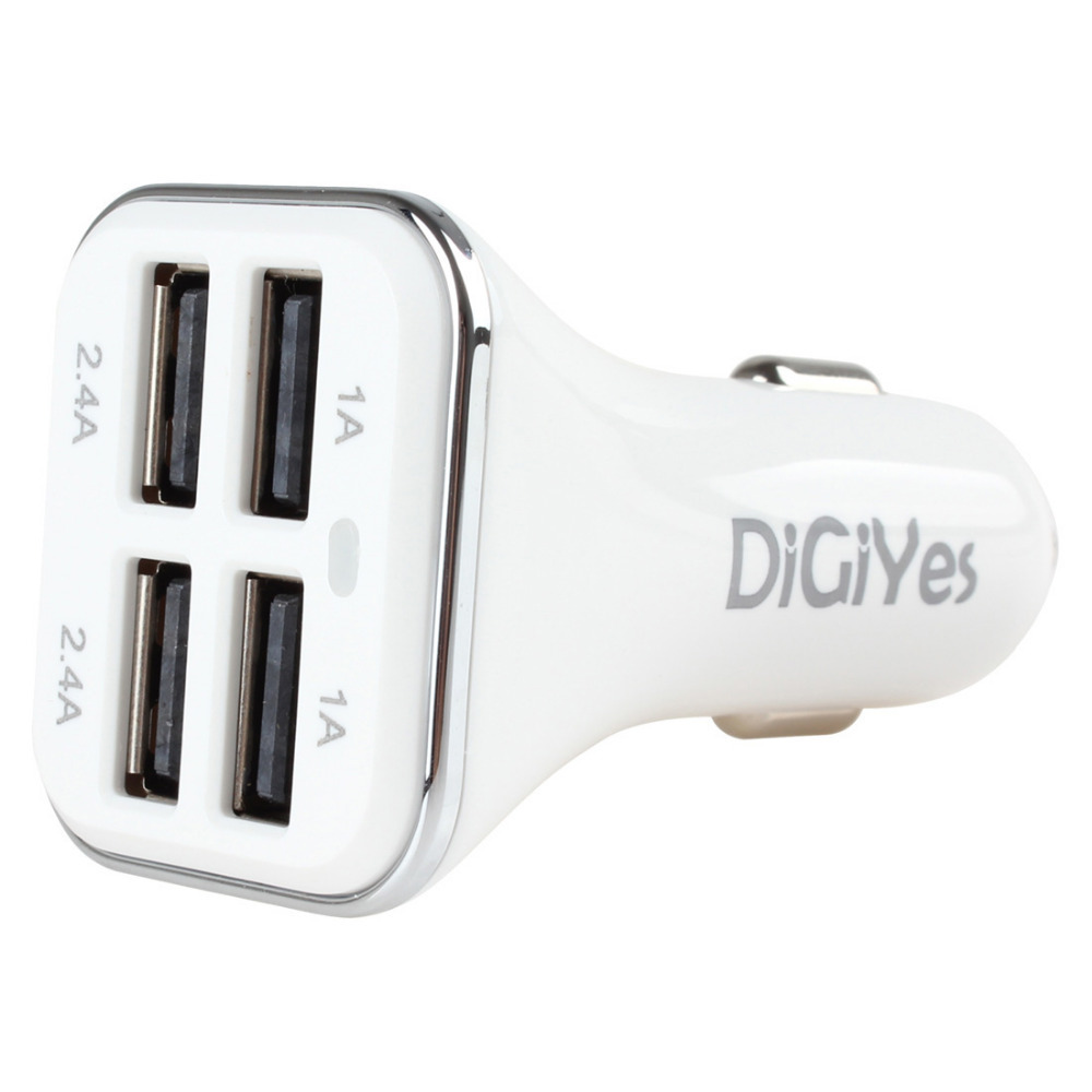 digiyes 34w 5v 6.8a usb car cigarette lighter socket splitter 4 usb ports car charger adapter for iphone ipad samsung tablet mp3