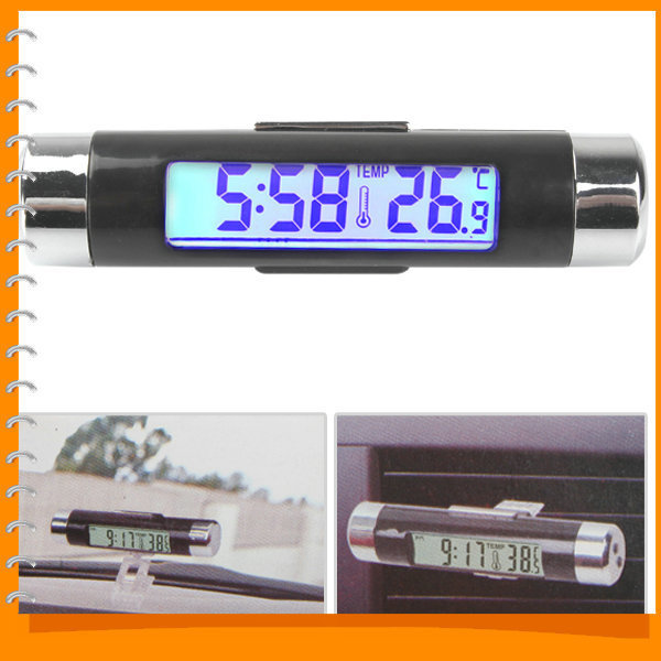 fashionable two way lcd digital auto car clock thermometer car temperature gauge meter with blue backlight clip fashionable two way lcd digital auto car clock thermometer car temperature gauge meter with blue backlight clip