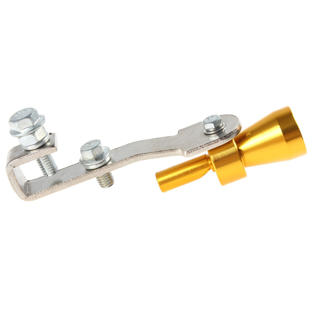 gold universal car turbo sound whistle muffler exhaust pipe auto blow-off valve simulator s