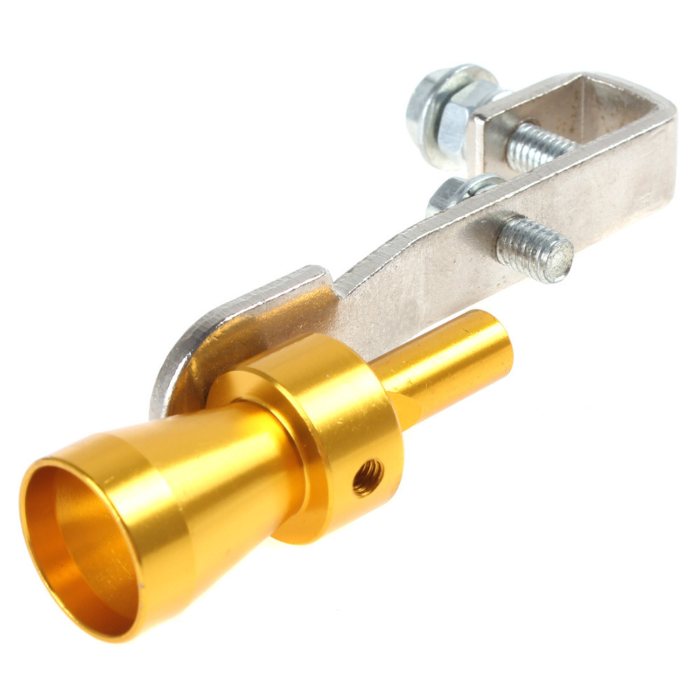 gold universal car turbo sound whistle muffler exhaust pipe auto blow-off valve simulator s