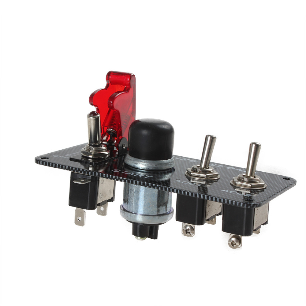 hx-11504 12v led auto car toggle racing engine start push button ignition switch panel set