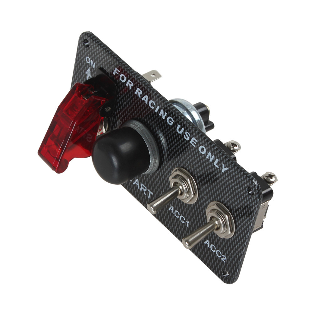 hx-11504 12v led auto car toggle racing engine start push button ignition switch panel set