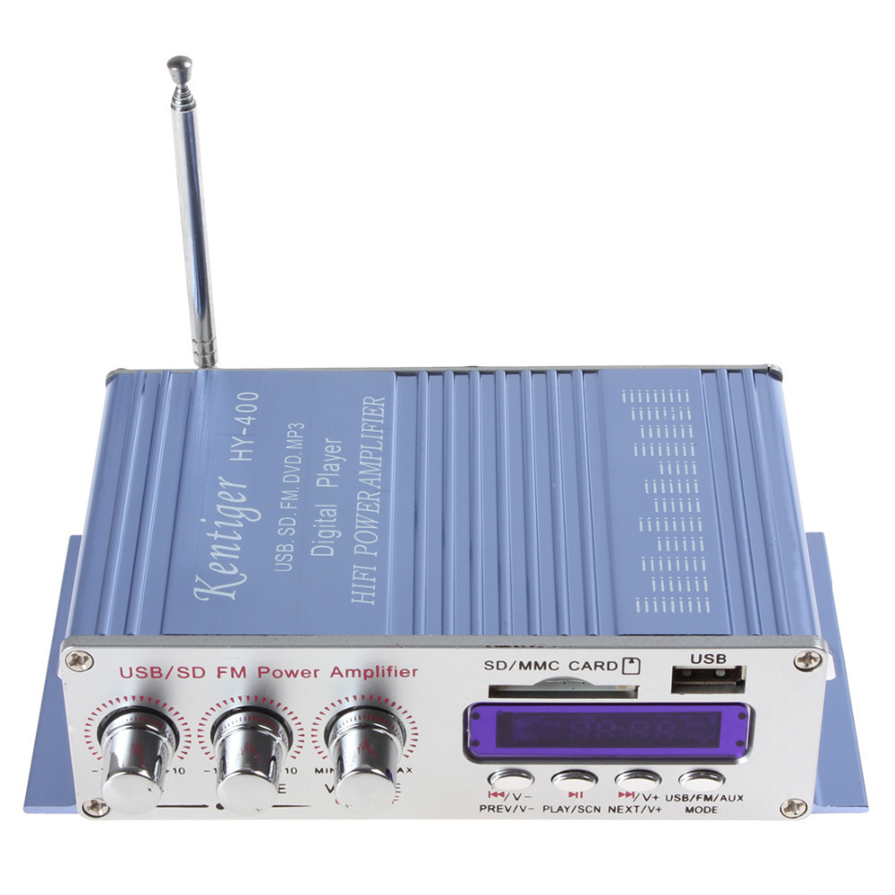 hy-400 12v digital display auto car power amplifier stereo audio support usb / sd card input with remote control