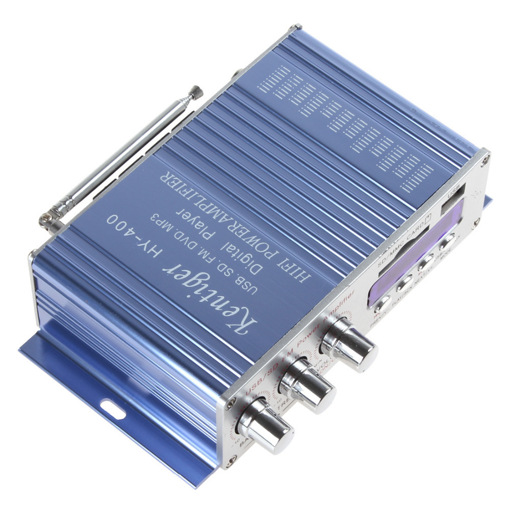 hy-400 12v digital display auto car power amplifier stereo audio support usb / sd card input with remote control