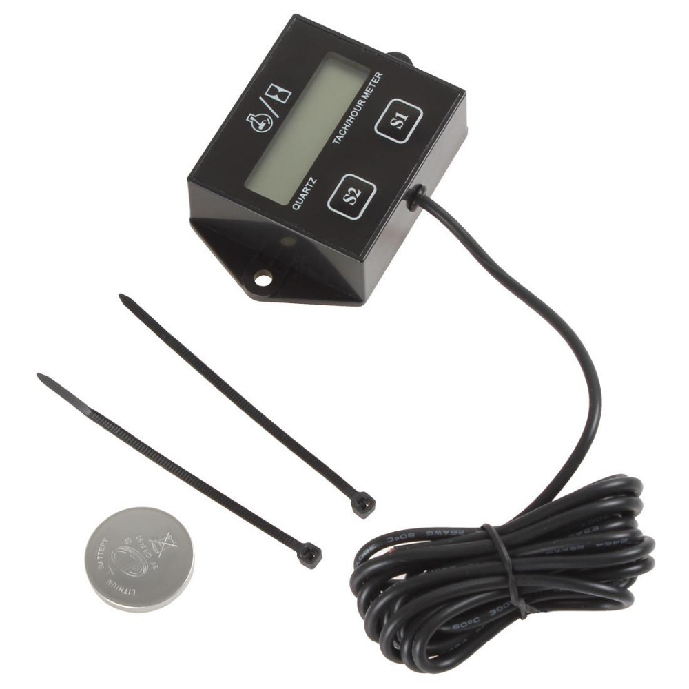 ip65 waterproof digital tach hour meter tachometer for cars motorcycle / boat engines with lcd display