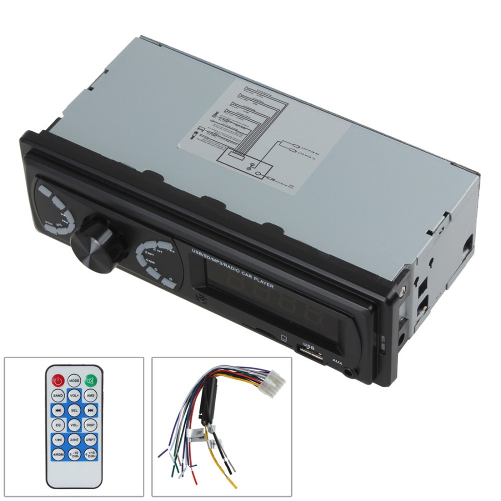 ksd833 digital fixed panel auto car fm radio receiver usb & sd slot audio mp3 player stereo power amplifier aux input 50w x 4