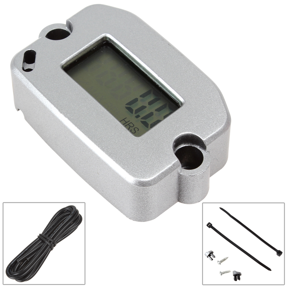 lcd screen display digital rpm tachometer gauge waterproof inductive engine rpm tacho / hour meter for motorcycle boat generator
