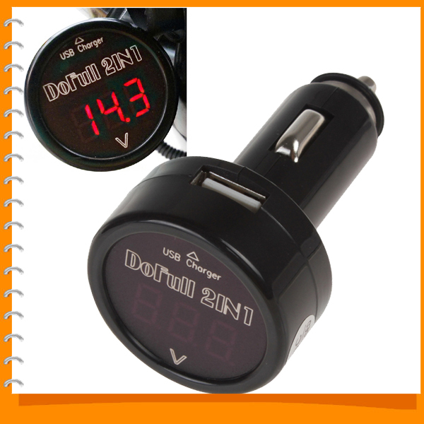 red led 2.1a digital auto car battery voltage meter voltmeter volt tester gauge monitor & car cigarette charger for phone tablet red led 2.1a digital auto car battery voltage meter voltmeter volt tester gauge monitor & car cigarette charger for phone tablet