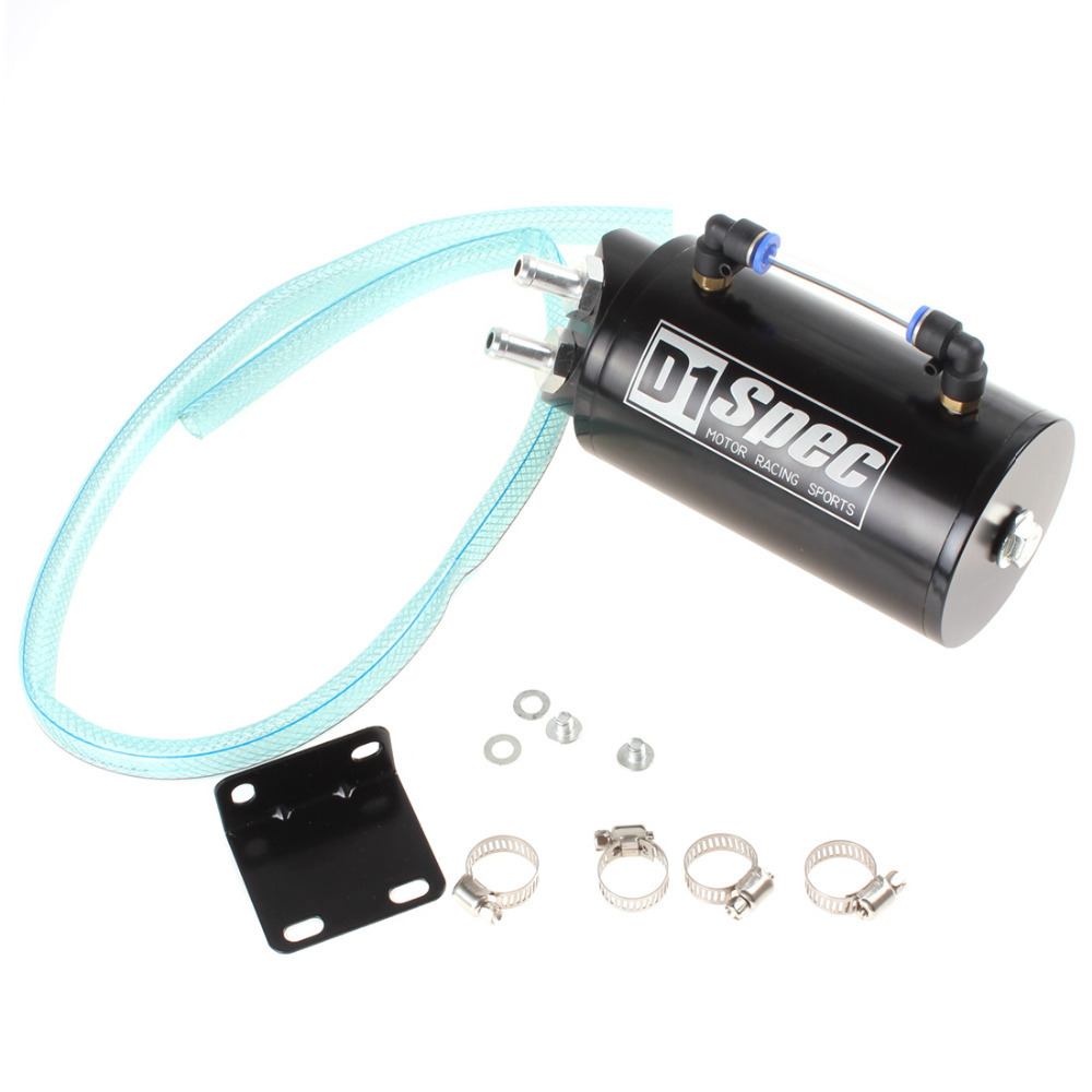round billet aluminum 750ml racing turbo engine oil catch reservoir tank / can