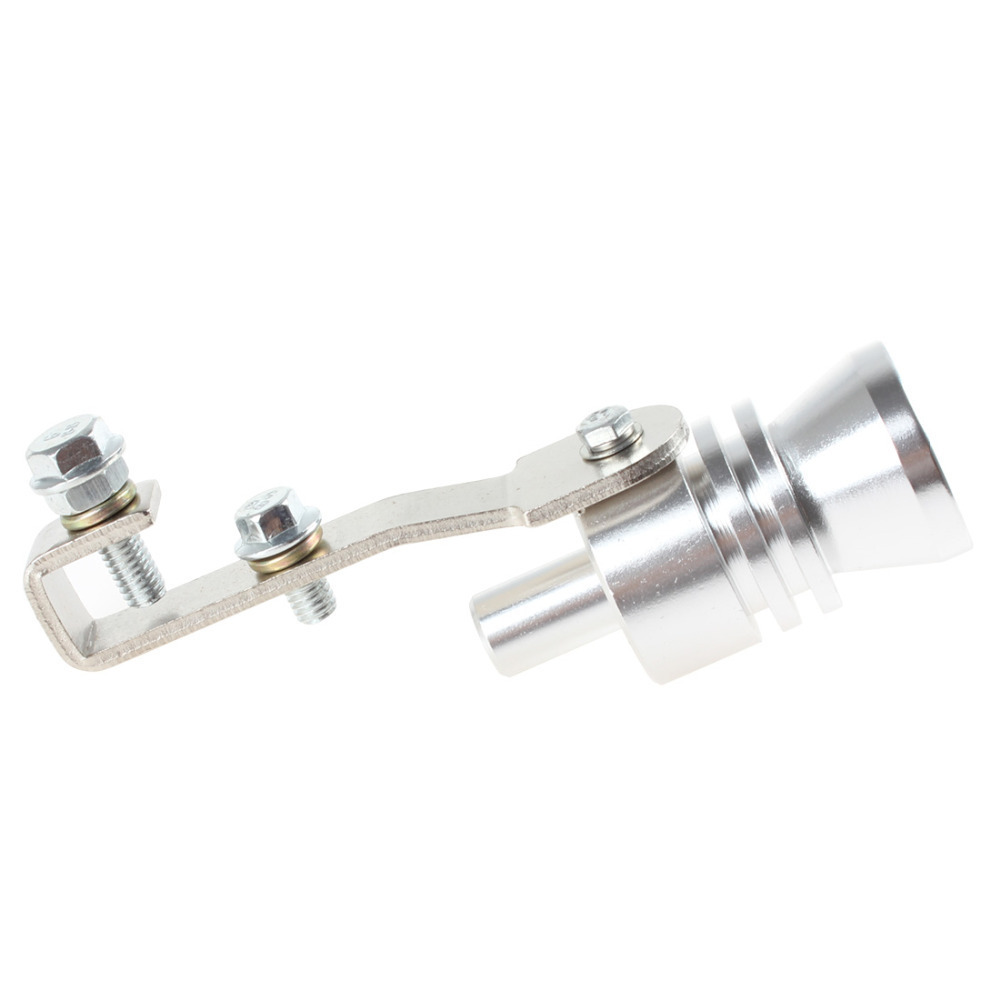 silver universal car turbo sound whistle muffler exhaust pipe auto blow-off valve simulator l