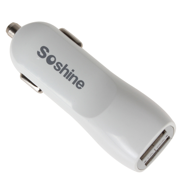 soshine new 2-port dual usb car charger adapter 5v 1a / 2a auto car adaptor for iphone ipad & android mobile phone tablet mp3