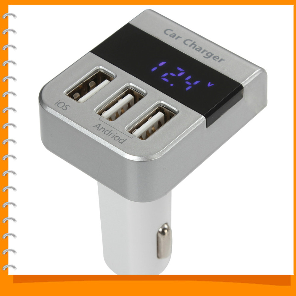 triple usb 3 port car charger adapter 3100ma output smart led digital display auto car cigarette lighter charger with voltmeter triple usb 3 port car charger adapter 3100ma output smart led digital display auto car cigarette lighter charger with voltmeter