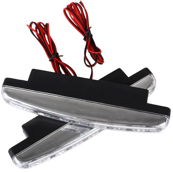 universal 12v 8 x led auto car daytime running lights fog lamps car driving light auxiliary lamp with super white light