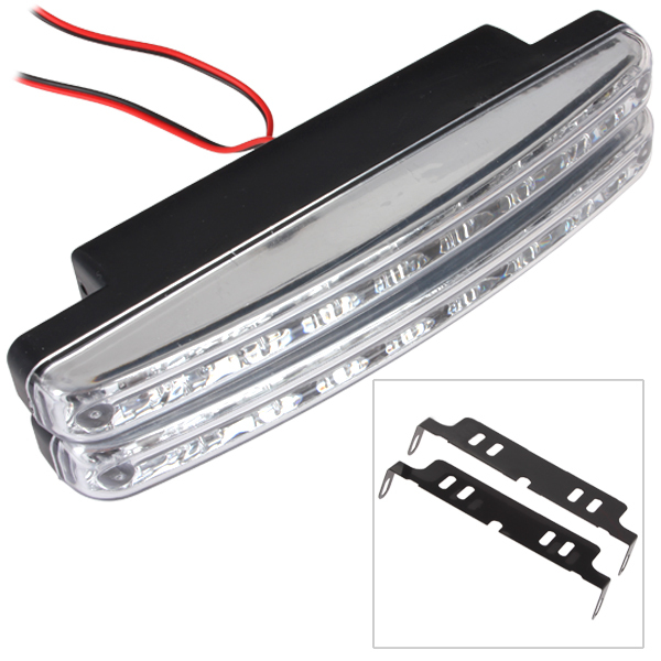 universal 12v 8 x led auto car daytime running lights fog lamps car driving light auxiliary lamp with super white light