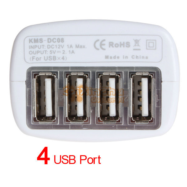 universal 4 port usb dc 12v mini vehicle auto car cigarette charger adapter splitter 2.1a four usb