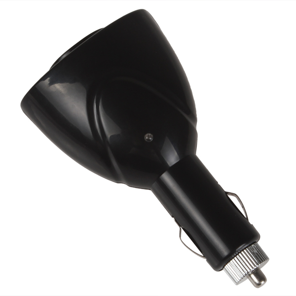 universal black 2-port dual usb auto car charger adapter & car cigarette lighter splitter adaptor for mp3 mp4 ipod gps pda