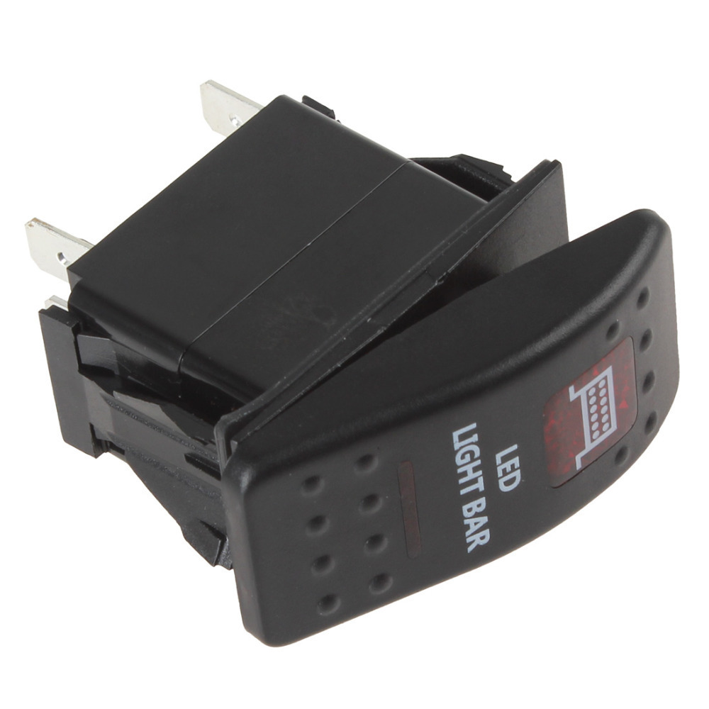 waterproof carling rocker switch 5 pin 12v 20a / 24v 10a red / blue led light bar rocker toggle switch for car motorcycle boat