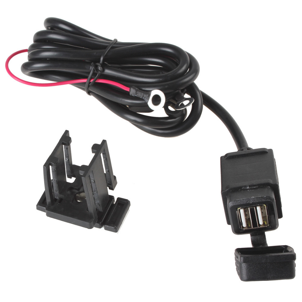 waterproof motorcycle phone charger dual usb power supply port outlet socket charger adapter for mobile phone gps ipod camera