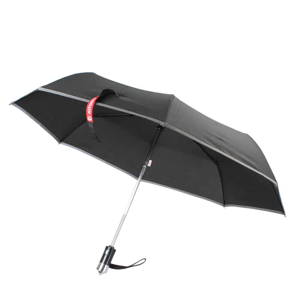 xt-as005 car foldable umbrella automatic open / close with emergency steel hammer + hidden safety belt cutter