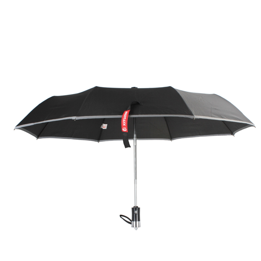 xt-as005 car foldable umbrella automatic open / close with emergency steel hammer + hidden safety belt cutter