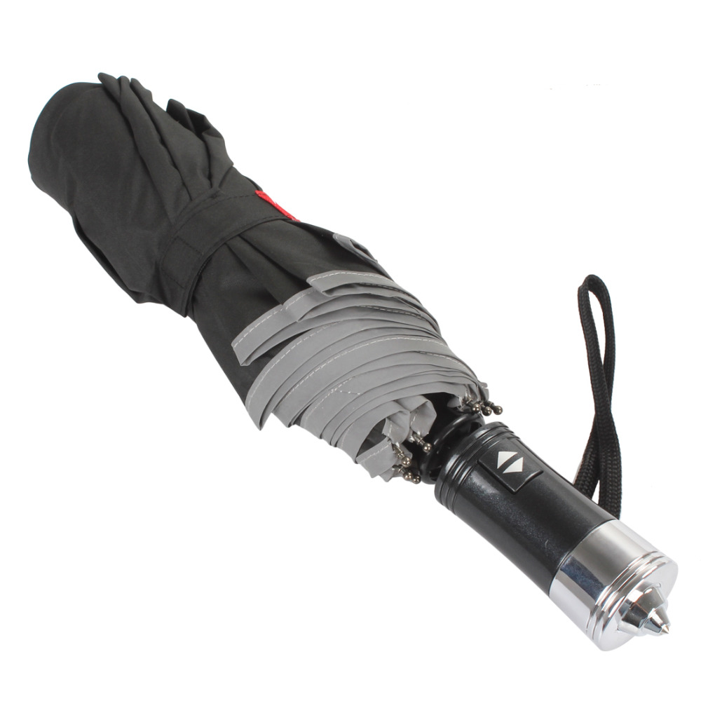 xt-as005 car foldable umbrella automatic open / close with emergency steel hammer + hidden safety belt cutter