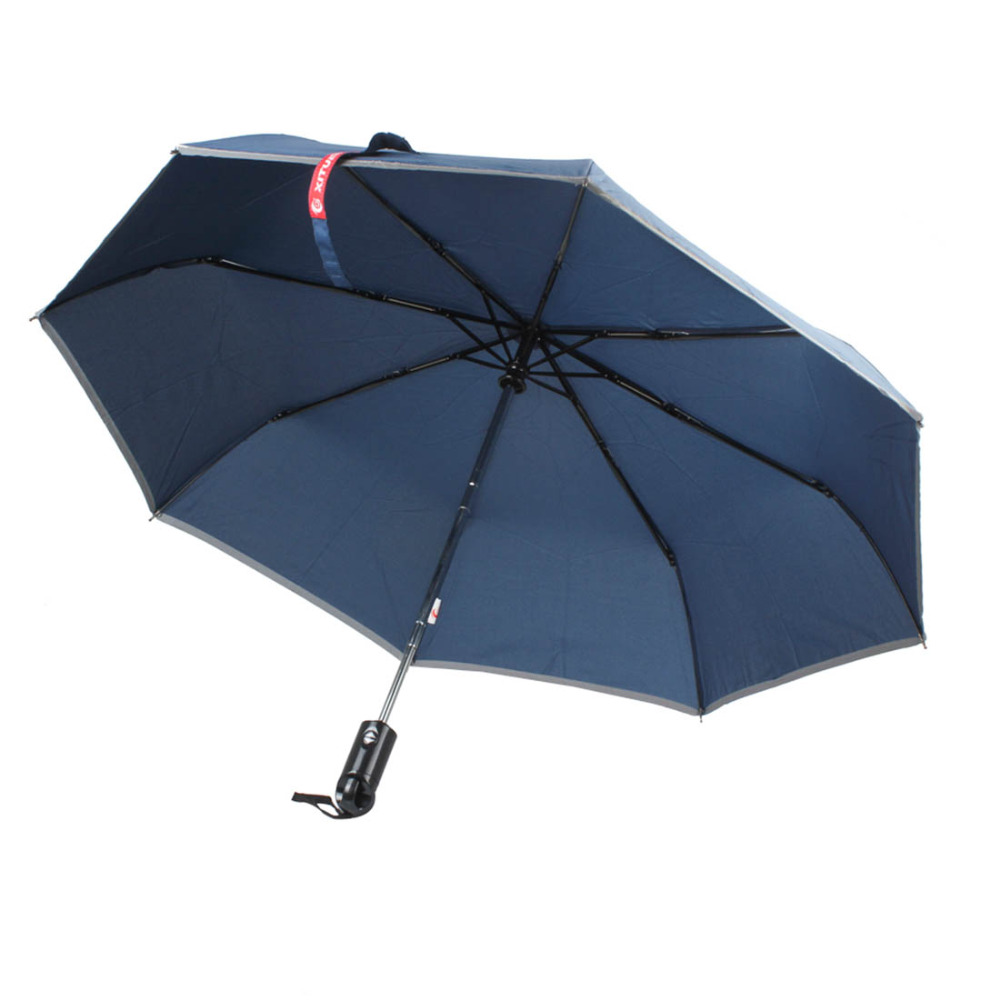 xt-as007 car folding automatic umbrella brolly with emergency steel hammer + container canister holder