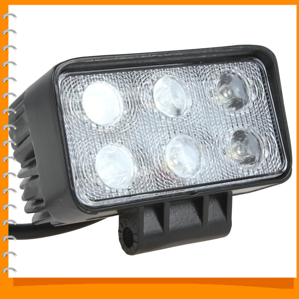 1320lm 6 x 3w high power car offroad led work light bar flood / spot beam rectangle waterproof driving fog lamp truck