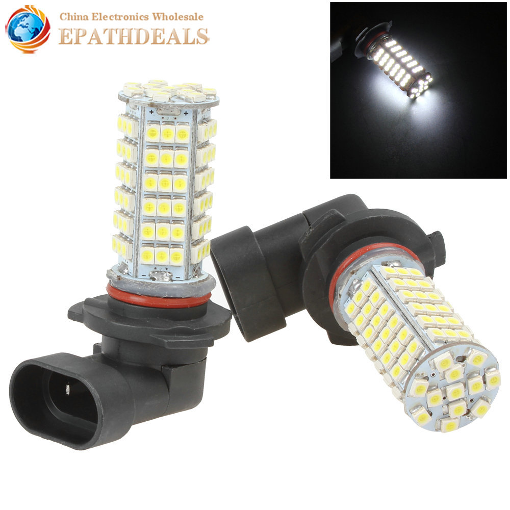 1pair! exotic design dc 12v white xenon led car fog lights bulb auto car fog lamp foglights with 102-smd hb3