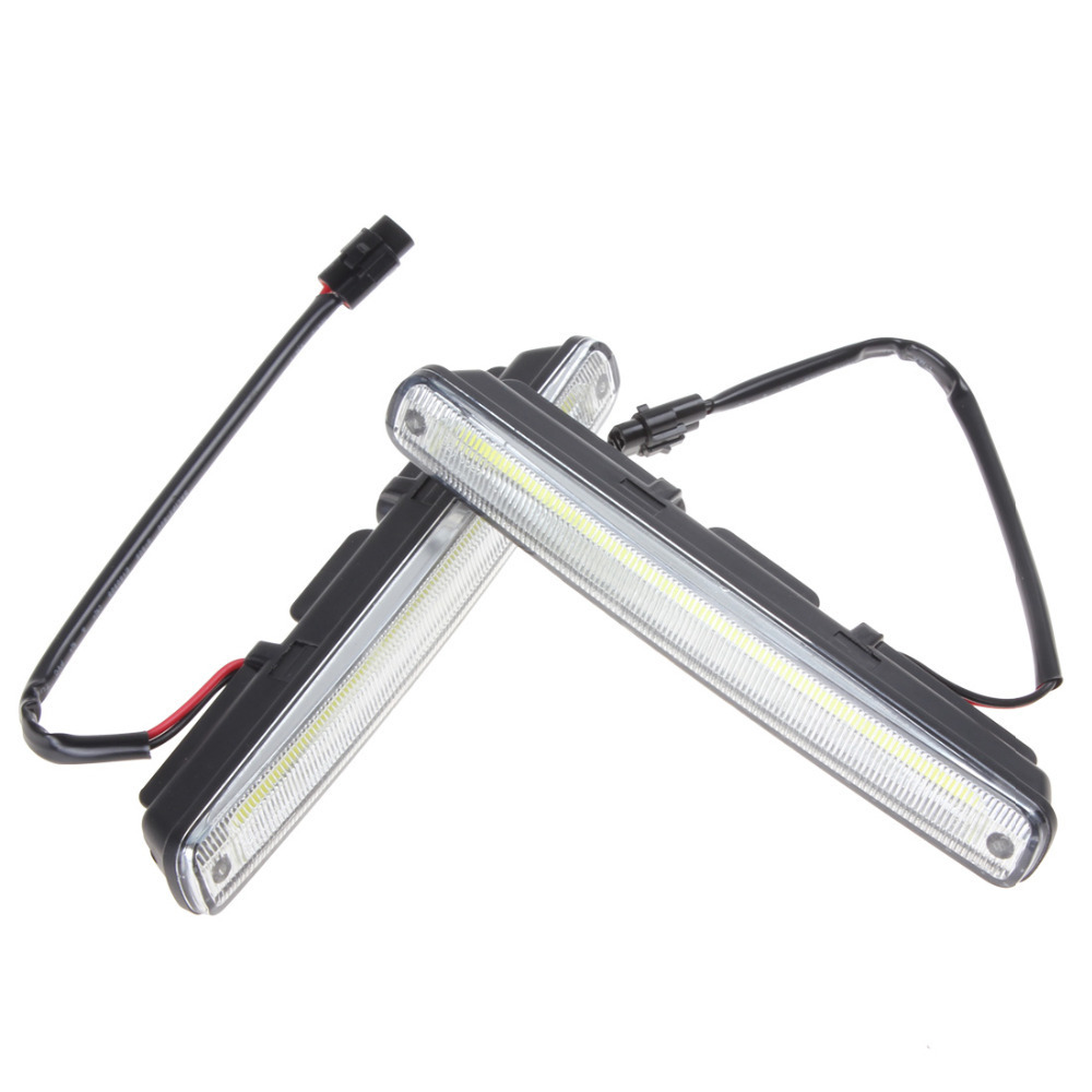 2pcs! 18cm cob led super white vehicle car daytime running light drl waterproof warning / security lamp with bracket