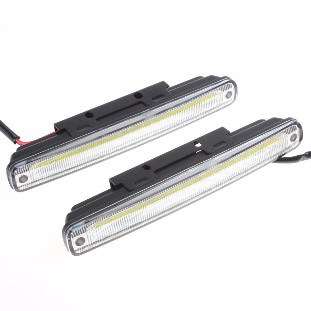 2pcs! 18cm cob led super white vehicle car daytime running light drl waterproof warning / security lamp with bracket