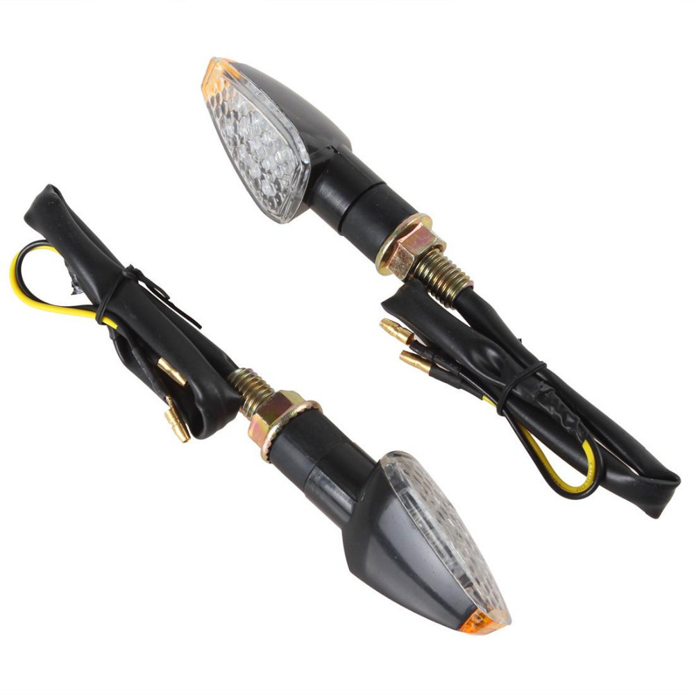 2pcs 1pair! 14 leds universal motorcycle turn signal indicators light lamp amber blinker light bulb