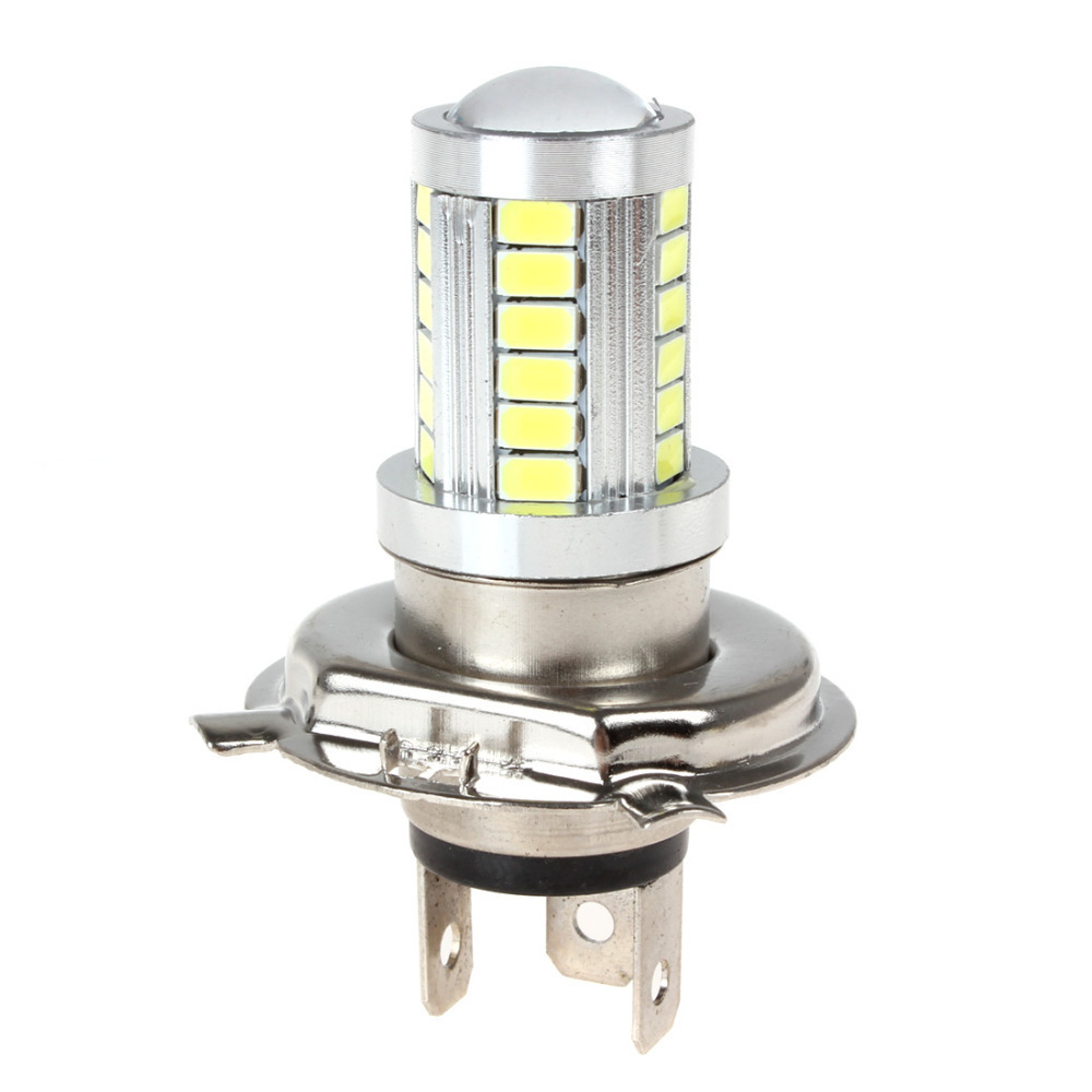 2pcs! dc 12v h4-5630-33smd led white motorcycle head driving light daylight auto car fog lamp bulb