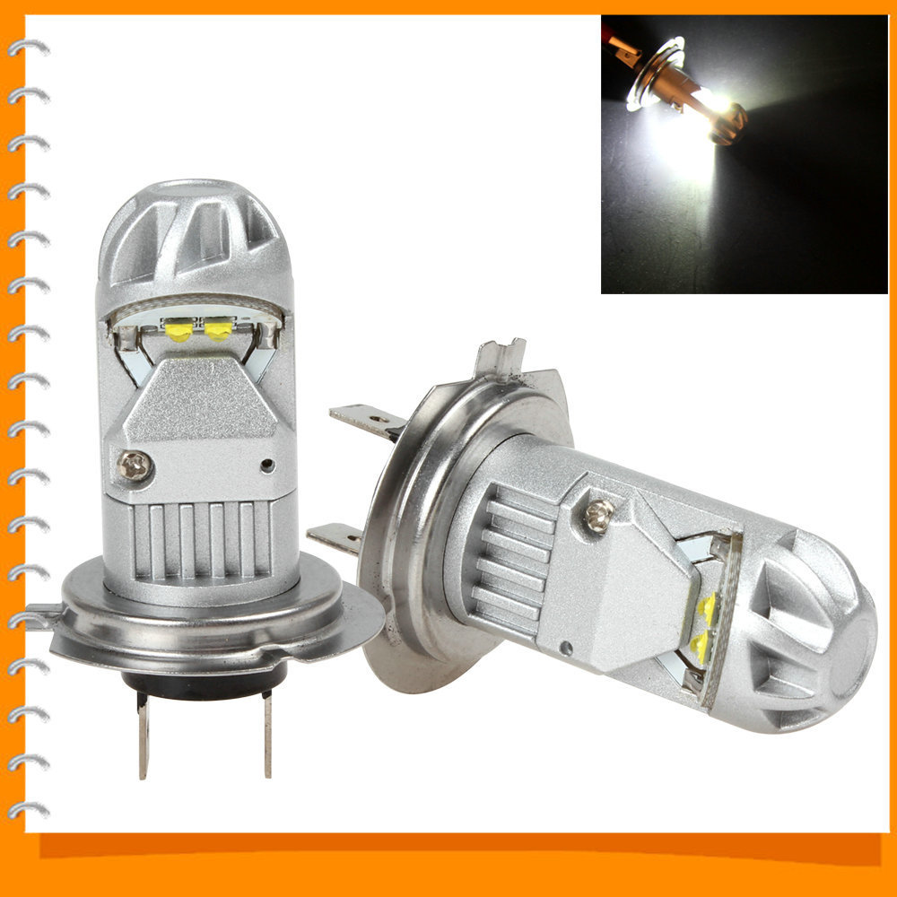 2pcs dc12v-24v 20w led blub 480lm 320 degree h7 aviation aluminum car fog lamp head light