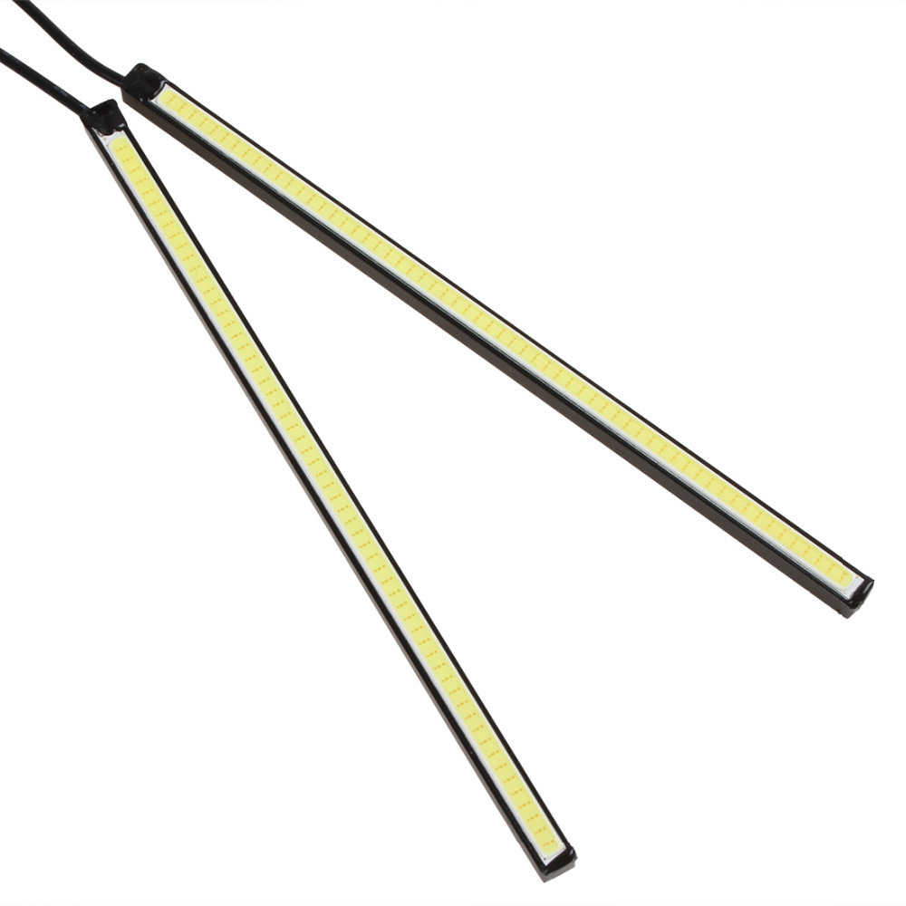 2pcs/pair! universal led cob drl auto car daytime running lights lamp 20cm 15w waterproof ultra slim led drl strip