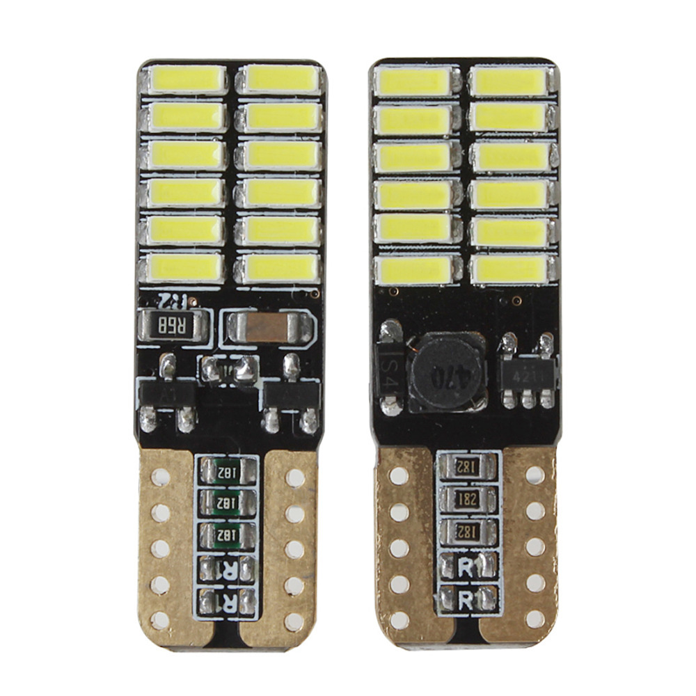 2pcs t10 4014 24 smd leds auto car reading / tail light / license plate / dme / door / side turn signal lamp bulbs