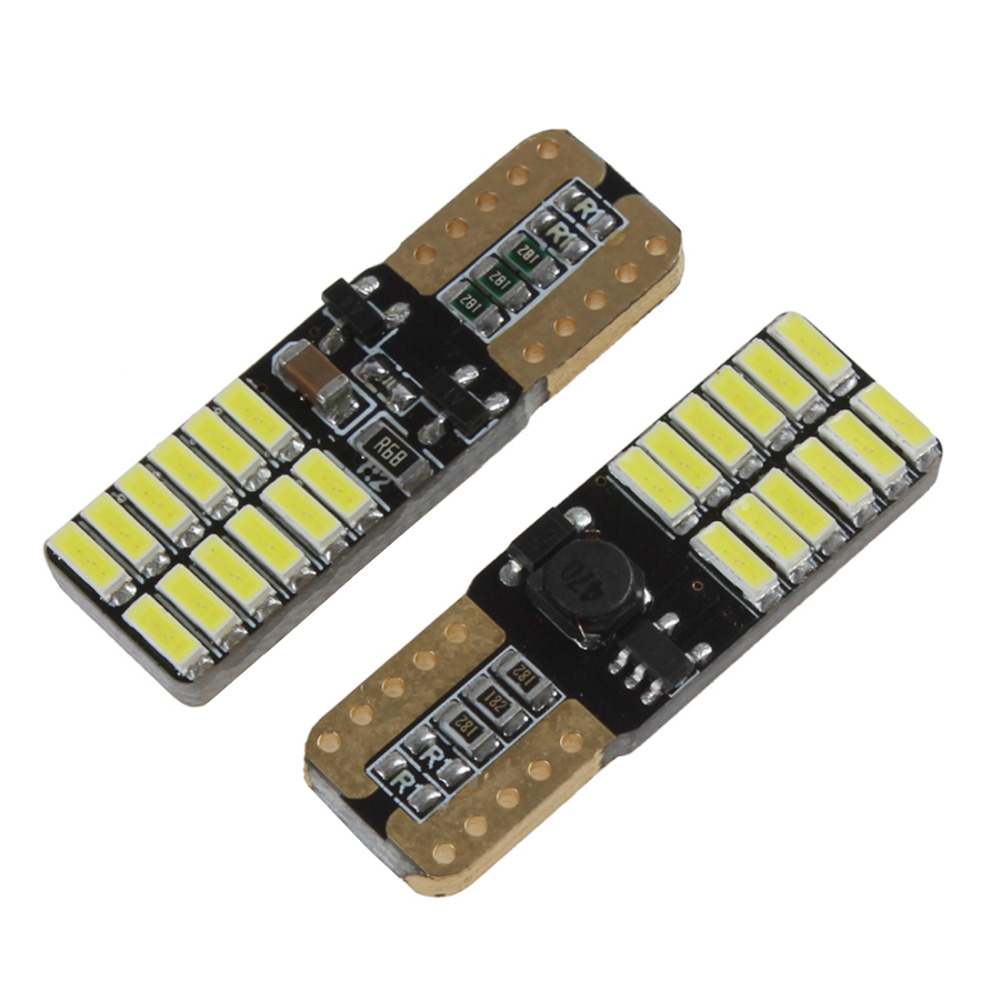 2pcs t10 4014 24 smd leds auto car reading / tail light / license plate / dme / door / side turn signal lamp bulbs