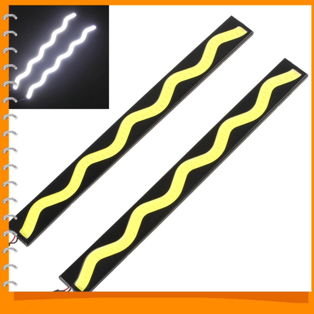 2pcs! ultra thin waterproof wave-type cob led auto car daytime running light bar led drl 2pcs! ultra thin waterproof wave-type cob led auto car daytime running light bar led drl
