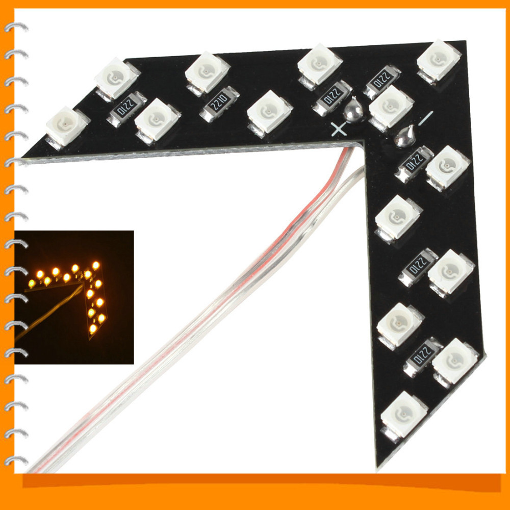 2pcs! universal car amber arrow panel yellow 14 smd led car side mirror rear view indicator turn signal light lamp 2pcs! universal car amber arrow panel yellow 14 smd led car side mirror rear view indicator turn signal light lamp