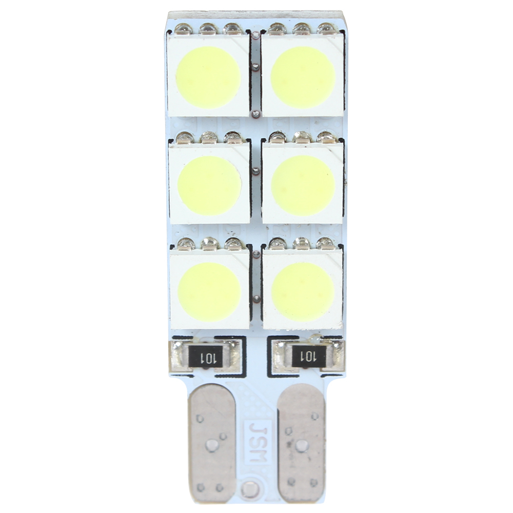 5pcs! 12v 2w t10 194 w5w 12pcs 5050 smd super white led car side wedge light bulb non polarity light lamp for safety warming