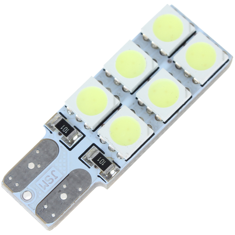 5pcs! 12v 2w t10 194 w5w 12pcs 5050 smd super white led car side wedge light bulb non polarity light lamp for safety warming