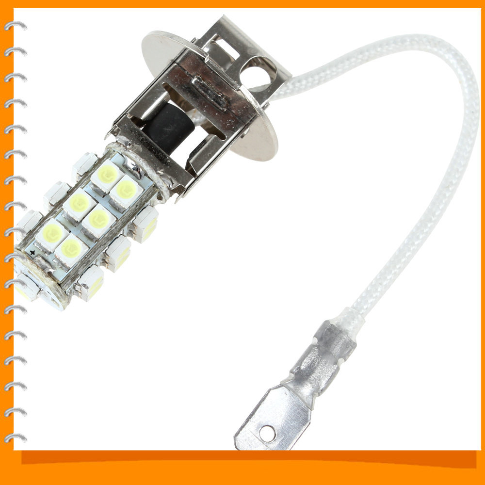 5pcs! h3 12v 2w 25 x smd white led car fog light bulb super bright car fog lamp